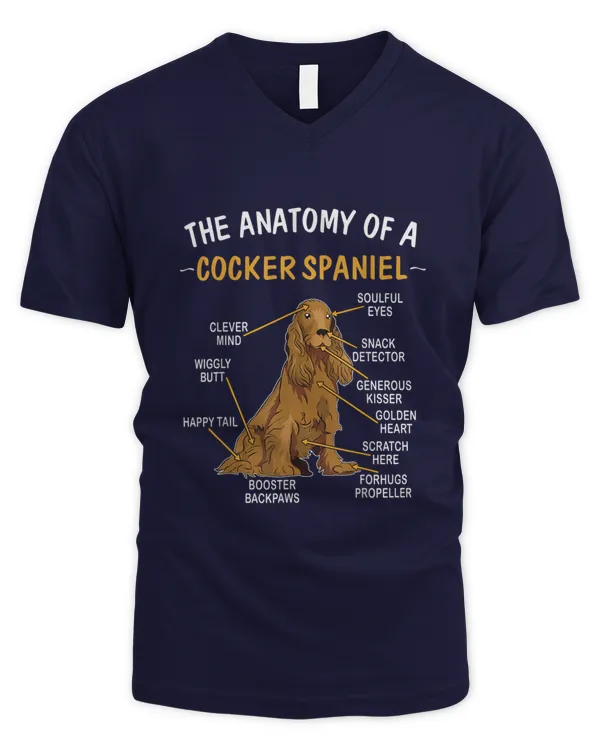 Funny Anatomy Of A Cocker Spaniel For Dog Lovers - Men's V-Neck T-Shirt Men's V-Neck T-Shirt