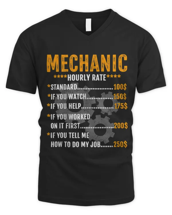 Cute Mechanic Hourly Rate Labor Rates 9 - Men's V-Neck T-Shirt Men's V-Neck T-Shirt