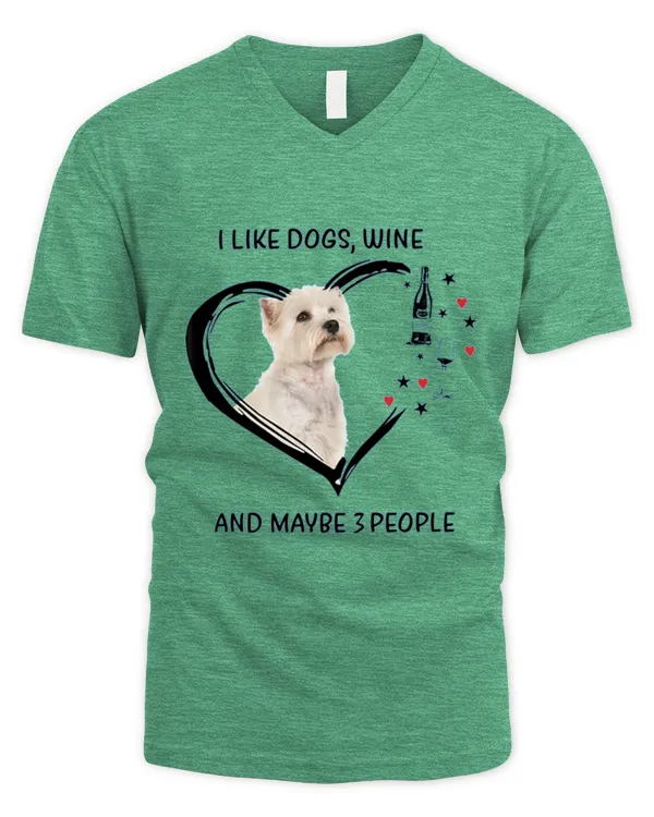 Westie_Wine_And_Maybe_3_People - Men's V-Neck T-Shirt Men's V-Neck T-Shirt