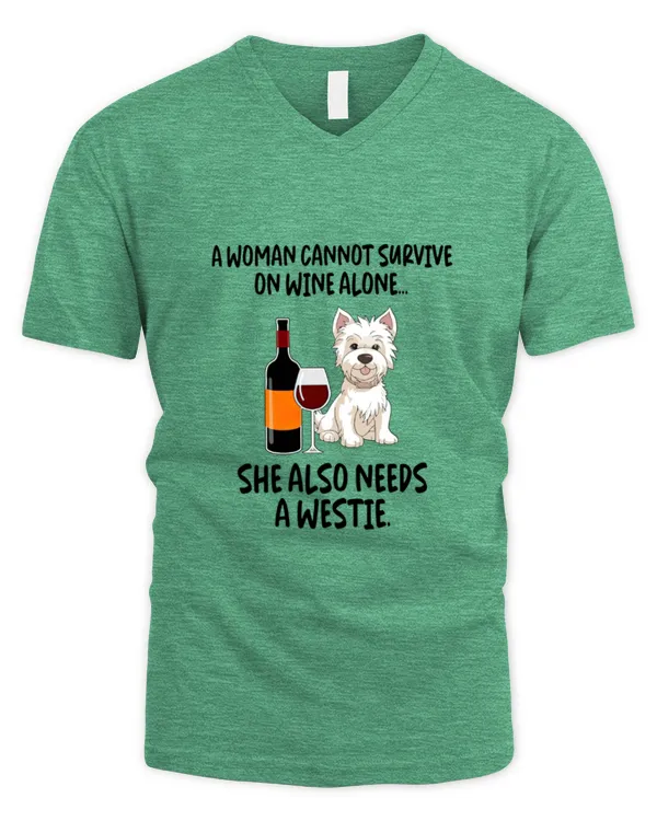 Exclusive Edition #Westie 61024 02 - Men's V-Neck T-Shirt Men's V-Neck T-Shirt