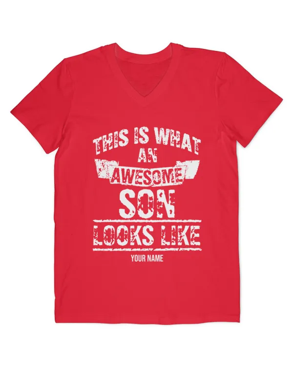 Awesome Son Distressed Looking Personalized T-Shirt, Gifts For Son,Gifts Idea For Son