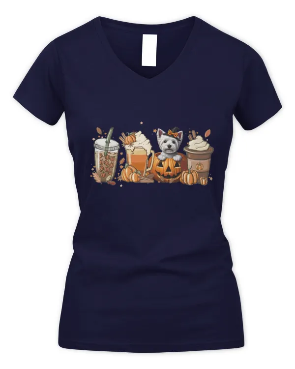 Exclusive Edition #Westie 61024 03 - Women's V-Neck T-Shirt Women's V-Neck T-Shirt
