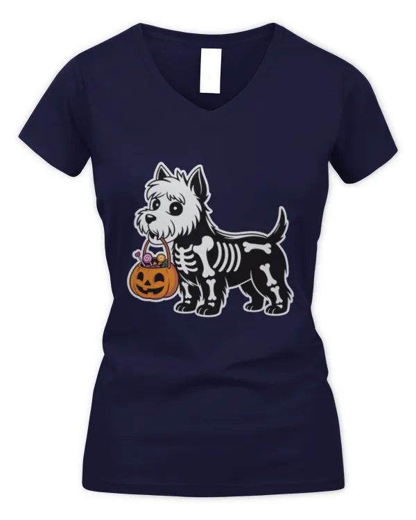 Westie halloween - Women's V-Neck T-Shirt Women's V-Neck T-Shirt