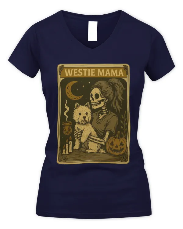 Westie mama halloween - Women's V-Neck T-Shirt Women's V-Neck T-Shirt