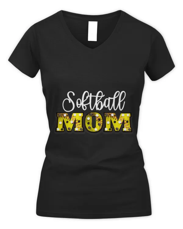 Cute Softball Mom Girls Fastpitch 1 - Women's V-Neck T-Shirt Women's V-Neck T-Shirt