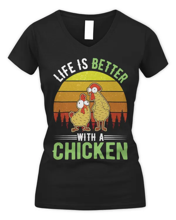 Chicken Pet Life is better with a Chicken365 - Women's V-Neck T-Shirt Women's V-Neck T-Shirt