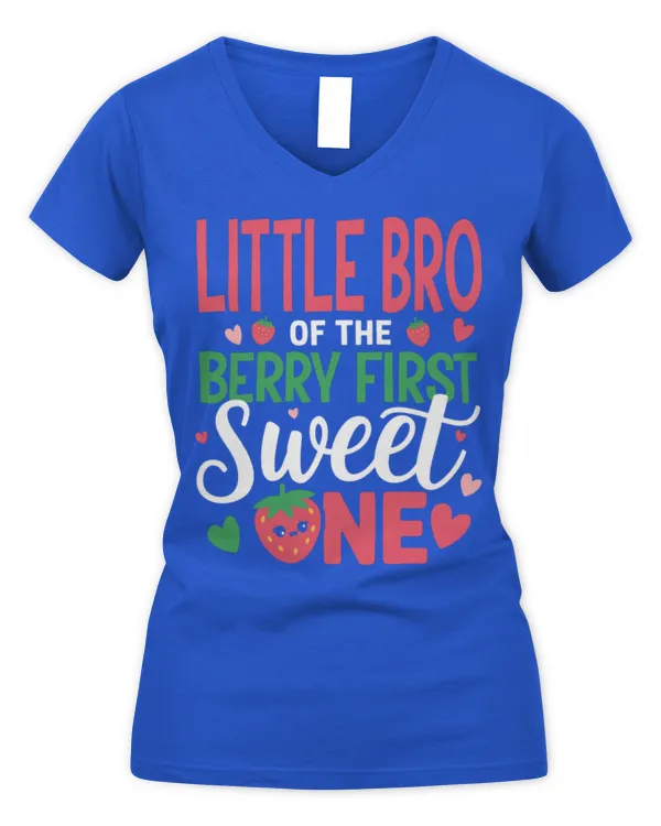 Little Bro of The Berry First Sweet One Brother Bday Girl Long Sleeve T-Shirt - Women's V-Neck T-Shirt Women's V-Neck T-Shirt