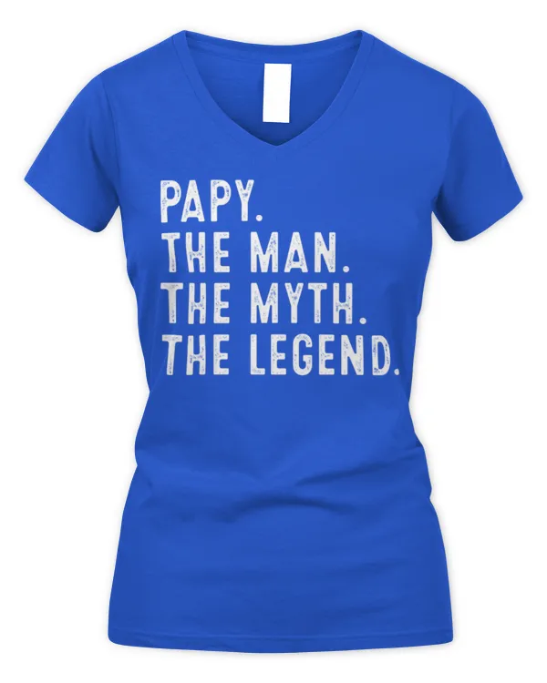 Papy The Man The Myth The Legend Shirt Funny Gifts Papy Long Sleeve T-Shirt - Women's V-Neck T-Shirt Women's V-Neck T-Shirt