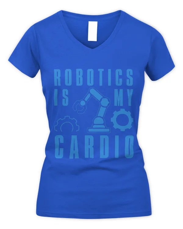 Cute Mechanic Robotics as Cardio Funny Mechanic Engineer - Women's V-Neck T-Shirt Women's V-Neck T-Shirt