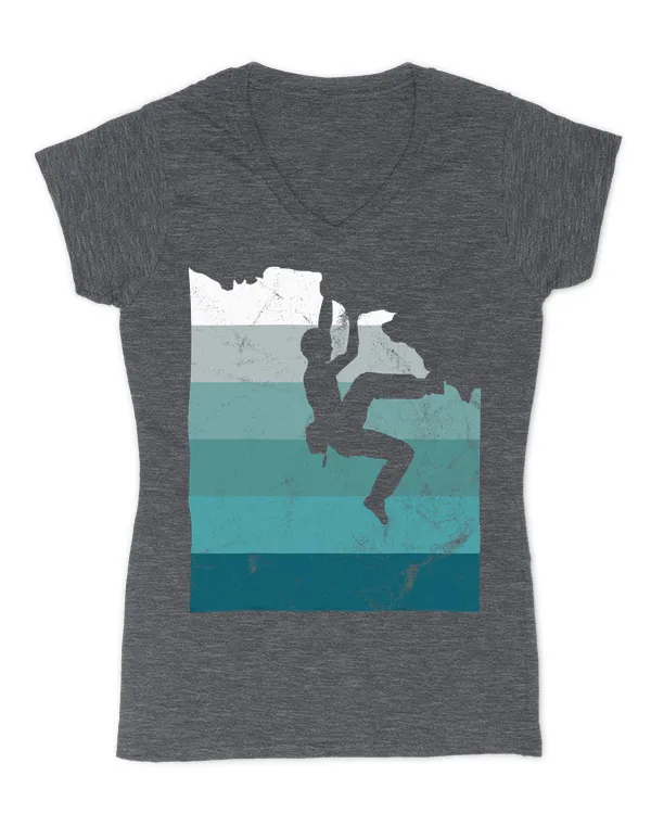 Climber Climbing Bouldering Free Speed Solo Vintage Gift T-Shirt - Women's V-Neck T-Shirt Women's V-Neck T-Shirt