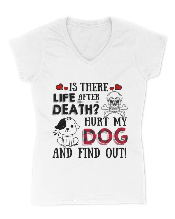 Is There Life After Death Hurt My Dog And Find Out - Women's V-Neck T-Shirt Women's V-Neck T-Shirt