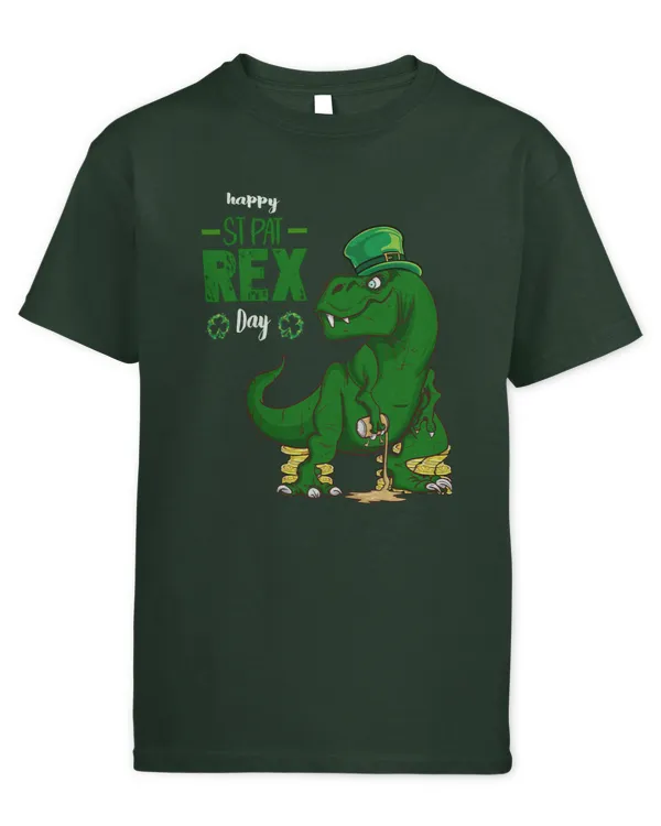 St. Patricks Day Dinosaur Shirt Saint Pat REX Trex Tee - Kids Standard T-Shirt Kids Standard T-Shirt