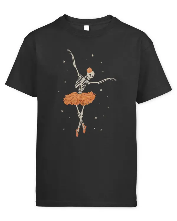 Dancing Skeleton Ballerina Ballet Dance Halloween Women Girl_1 - Kids Standard T-Shirt Kids Standard T-Shirt