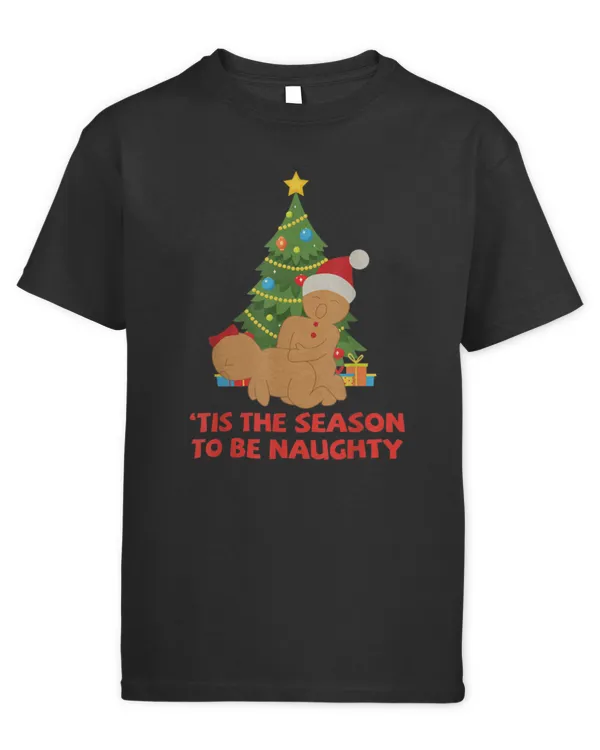 Tis The Season To Be Naughty Gingerbread Couple Christmas (1) - Kids Standard T-Shirt Kids Standard T-Shirt