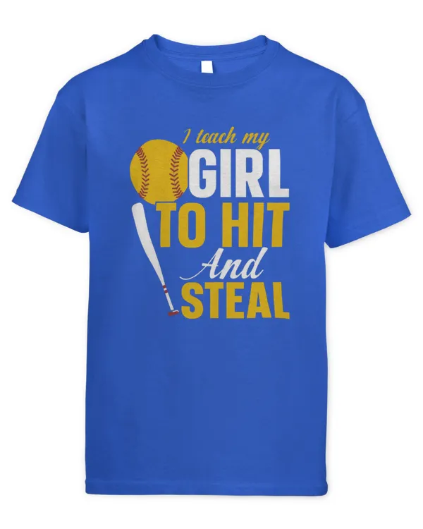 Cute Softball Mom I Teach My Girl To Hit And Steal Mothers Day 1 - Kids Standard T-Shirt Kids Standard T-Shirt