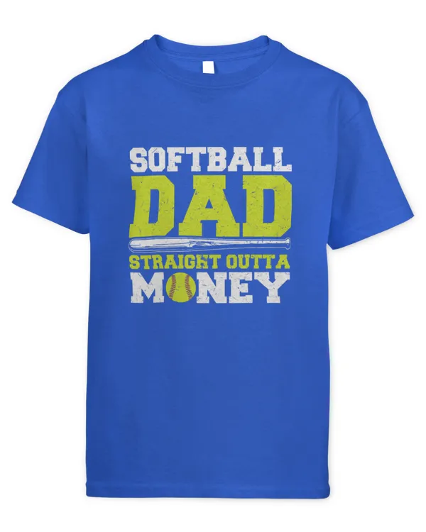 Cute Softball Dad Straight Outta Money Funny - Kids Standard T-Shirt Kids Standard T-Shirt