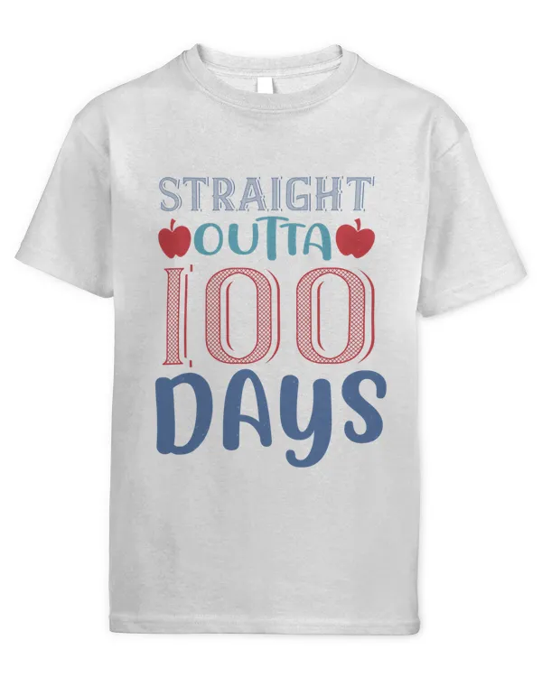 Straight Outta 100 Days Shirt Kid Boys Girls Teacher T-Shirt