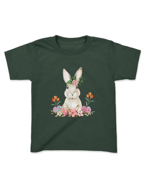 Easter Bunny Flower Headband Rabbit Easter Happy Easter - Kids Standard T-Shirt Kids Standard T-Shirt