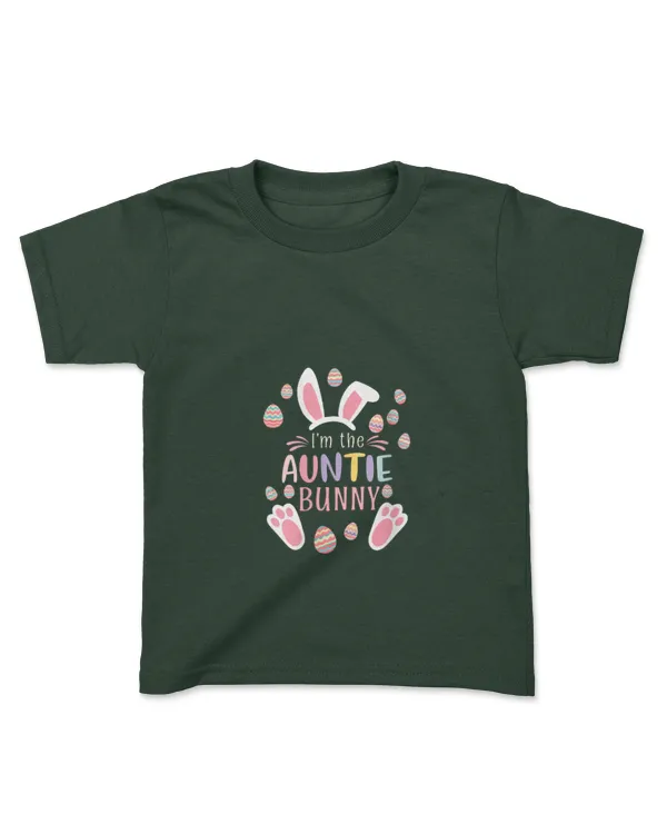 Womens I'm The Auntie Bunny Matching Family Happy Easter Day V-Neck - Kids Standard T-Shirt Kids Standard T-Shirt