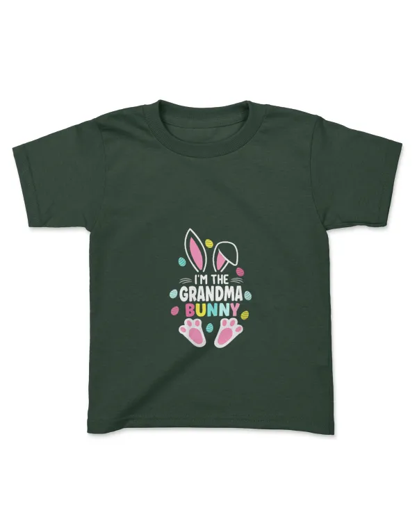 Womens I'm The Grandma Bunny Matching Family Easter Day V-Neck - Kids Standard T-Shirt Kids Standard T-Shirt