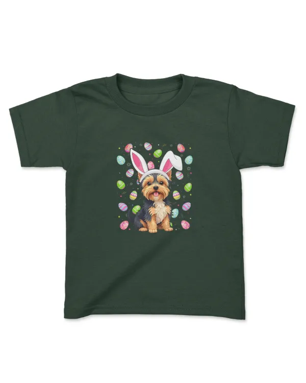 Yorkie Dog Easter Egg Hunt Bunny Ear Yorkie Easter Premium - Kids Standard T-Shirt Kids Standard T-Shirt