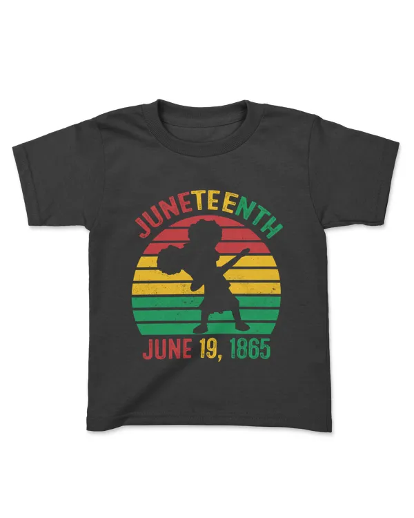 Girl Juneteenth 1865 Black Princess Afro Kid Dabbing Retro