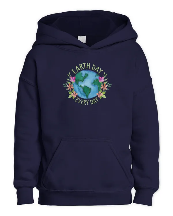 Love Earth Day Everyday Smile Face Hippie Planet Anniversary T-Shirt - Kids Pullover Hoodie Kids Pullover Hoodie