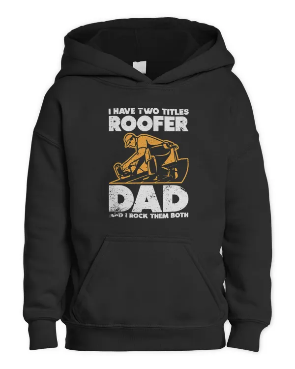 Roofer Funny Retro Roofing Roof Equipment Job Repair52 - Kids Pullover Hoodie Kids Pullover Hoodie