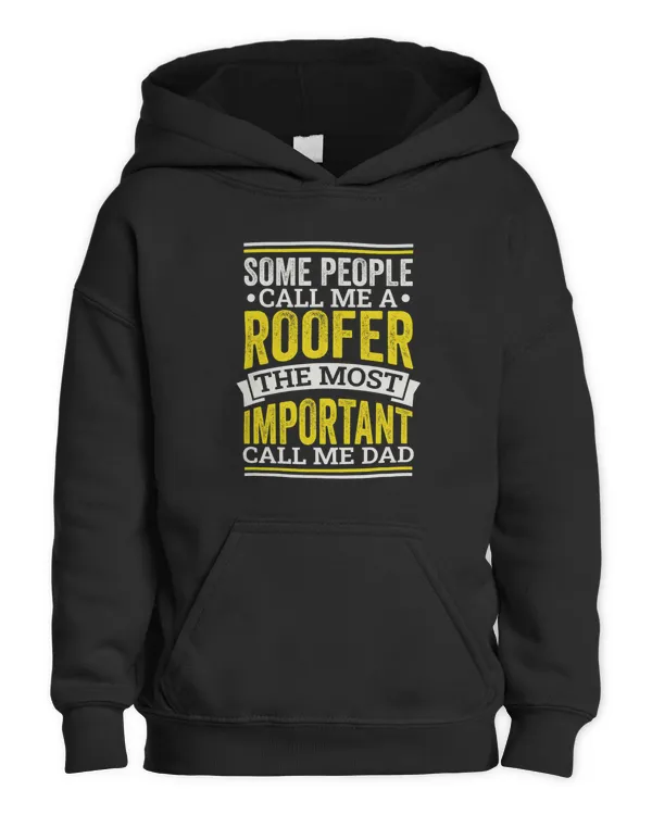 Mens Roofer Design for Roofing Roofer Dads and Fathers - Kids Pullover Hoodie Kids Pullover Hoodie