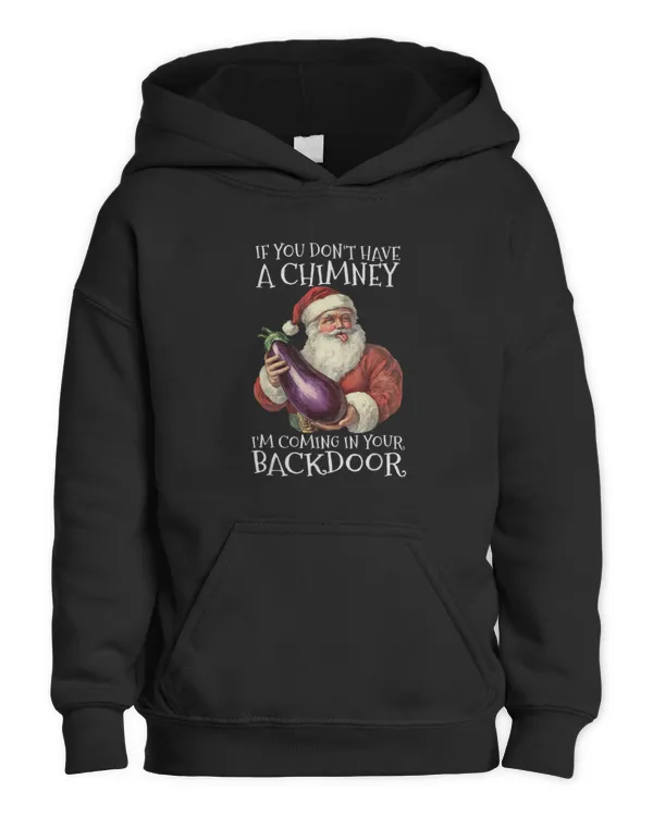 Sexual Innuendo Santa Rude Christmas - Kids Pullover Hoodie Kids Pullover Hoodie