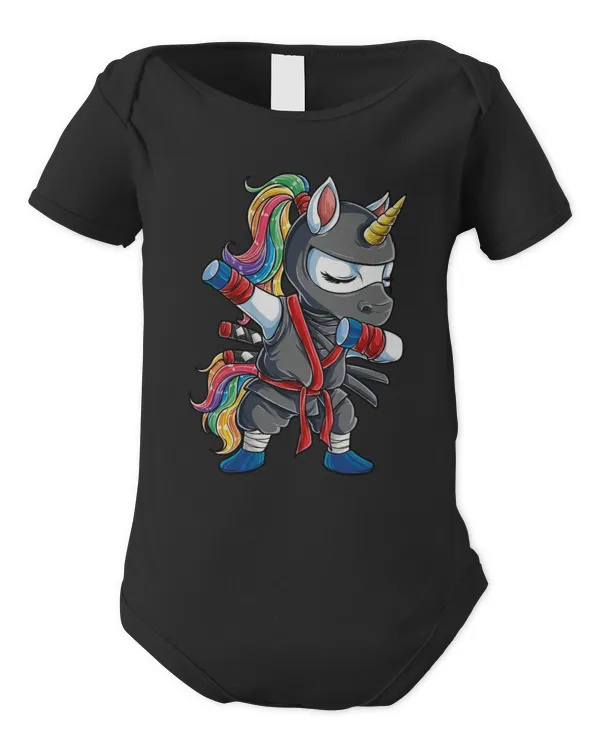 Dabbing Unicorn Ninja - Infant Short Sleeve Bodysuit Infant Short Sleeve Bodysuit