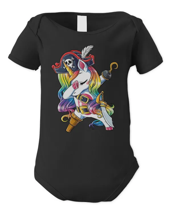 Dabbing Unicorn Pirate - Infant Short Sleeve Bodysuit Infant Short Sleeve Bodysuit