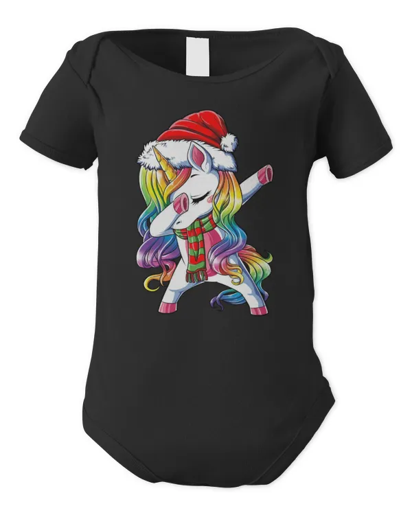 Dabbing Unicorn Christmas - Infant Short Sleeve Bodysuit Infant Short Sleeve Bodysuit