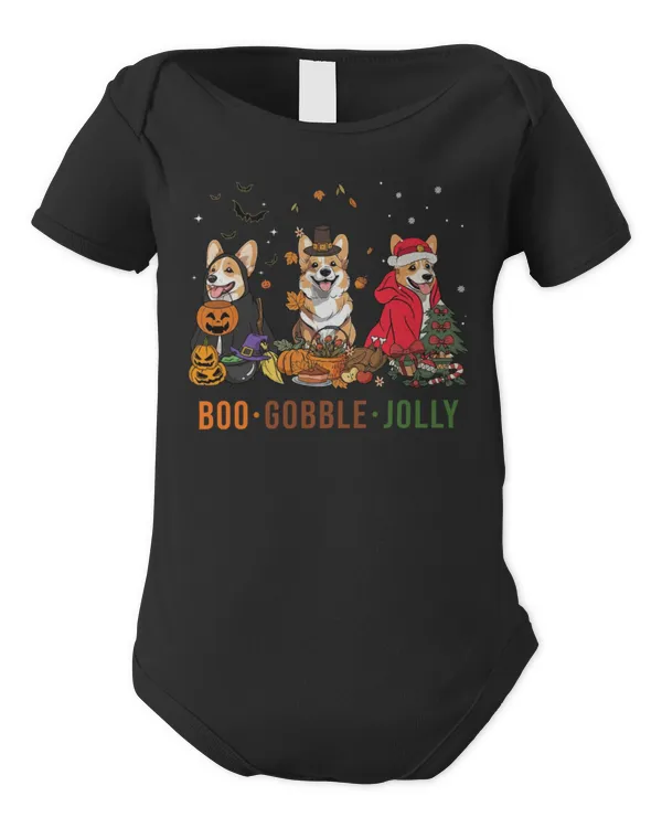 Boo - Gobble - Jolly Corgi - Infant Short Sleeve Bodysuit Infant Short Sleeve Bodysuit