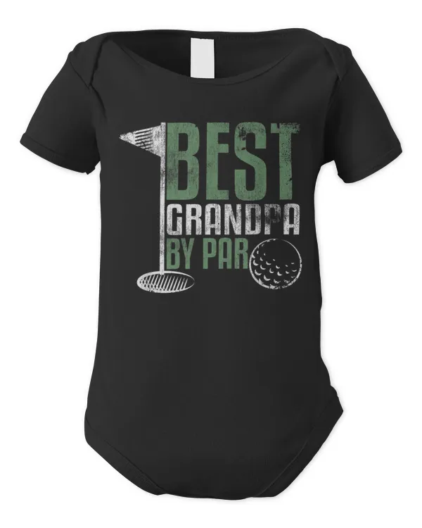 Best Grandpa By Par Father's Day Golf Grandad Golfing - Infant Short Sleeve Bodysuit Infant Short Sleeve Bodysuit