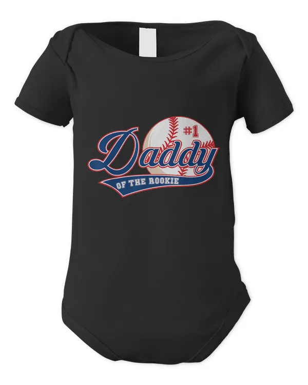 Mens Daddy of Rookie of Year 1st Birthday Baseball Theme Matching - Infant Short Sleeve Bodysuit Infant Short Sleeve Bodysuit