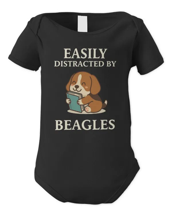 Easily Distracted by Beagles - Infant Short Sleeve Bodysuit Infant Short Sleeve Bodysuit
