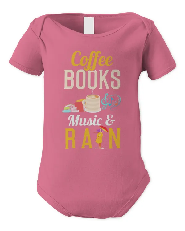 Coffee Books And Music T-Shirt - Infant Short Sleeve Bodysuit Infant Short Sleeve Bodysuit