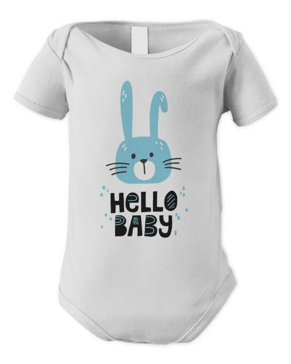 Hello Baby Infant Soft Bodysuit With Cute Bunny