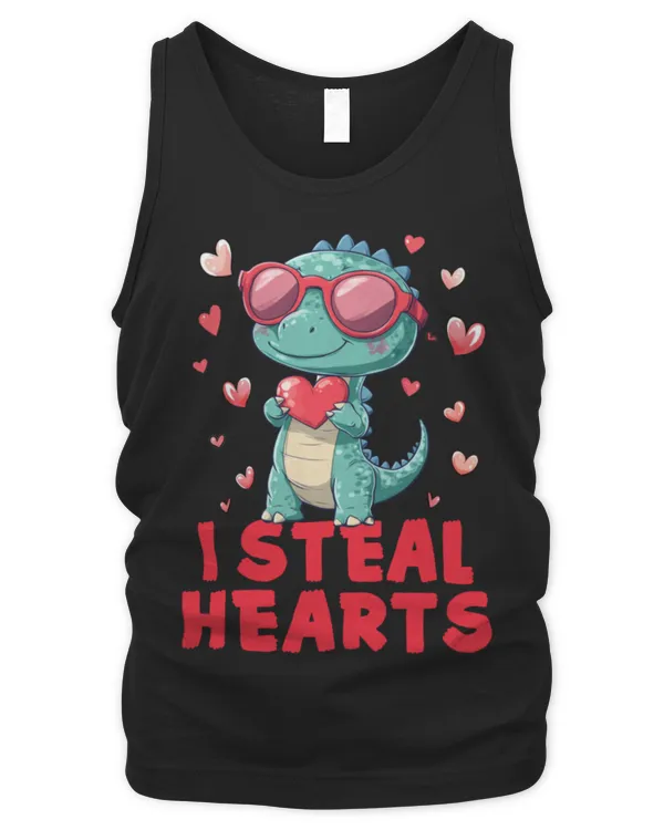 Kids Valentines Day I Steal Hearts Trex Dinosaur Toddler Boy Long Sleeve T-Shirt - Men's Tank Top Men's Tank Top