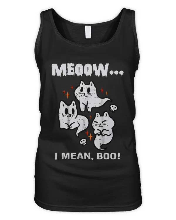 Spooky Cat Ghosts Retro Vintage Halloween Women Girls T-Shirt
