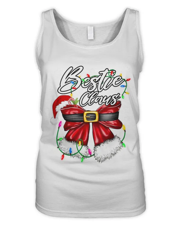 304107259_1056030369_Bestie Claus Santa coquette bow Christmas lights - Women's Tank Top Women's Tank Top