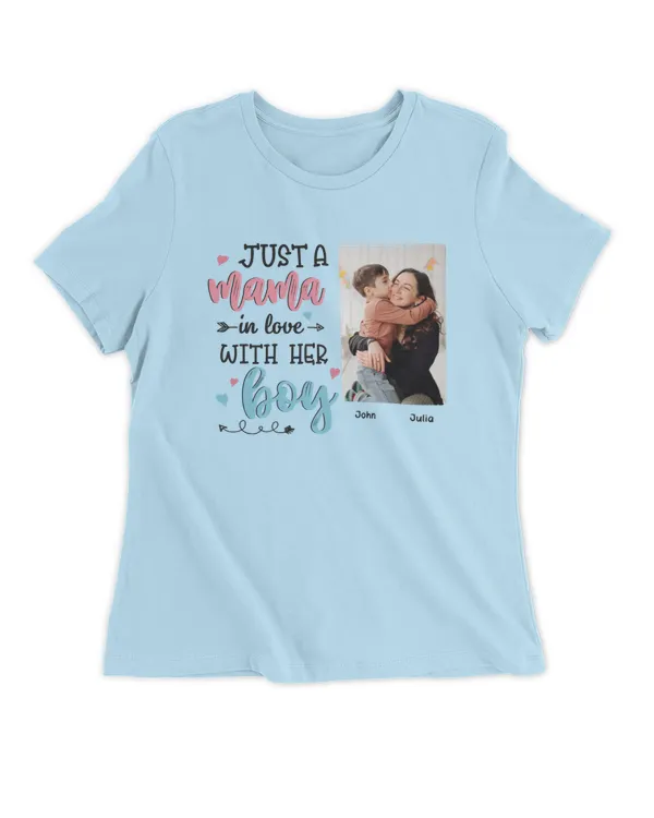 Just A Mama In Love With Her Boy, Girl - Personalized Shirt - Birthday, Mother's DayGift For Mom, Mother, Mama, Gift For Mom, Gift Idea For Mom, Mother's Day Gift.