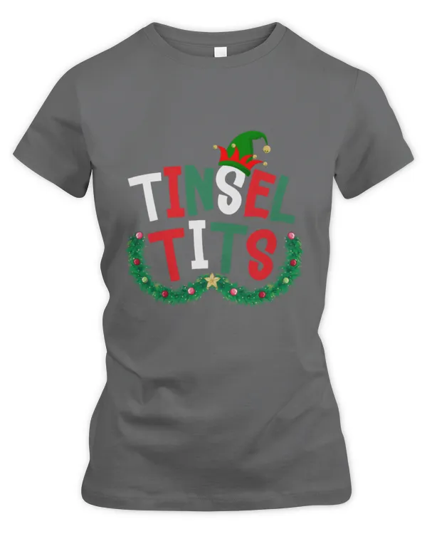 Tinsel Tits Christmas Couple Matching Jingle Balls - Women's Premium Slim Fit Tee Women's Premium Slim Fit Tee