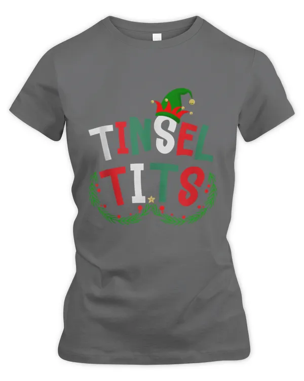 Tinsel Tits Jingle Balls Christmas Couple Matching - Women's Premium Slim Fit Tee Women's Premium Slim Fit Tee