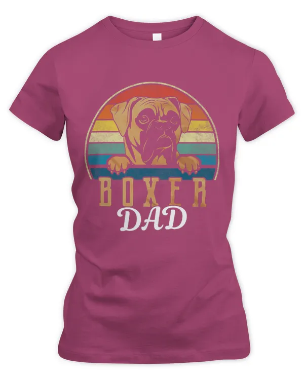 Cute Boxer Retro Boxer Dad Boxed Dog Daddy - Women's Premium Slim Fit Tee Women's Premium Slim Fit Tee