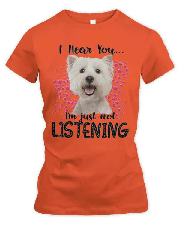 Westie_Listening - Women's Premium Slim Fit Tee Women's Premium Slim Fit Tee