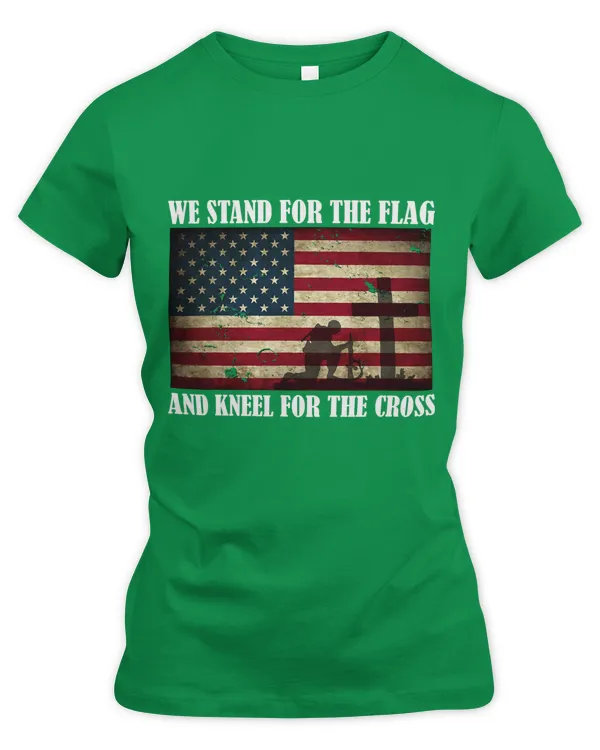 We Stand For The Flag And Kneel For The Cross 237 - Women's Premium Slim Fit Tee Women's Premium Slim Fit Tee