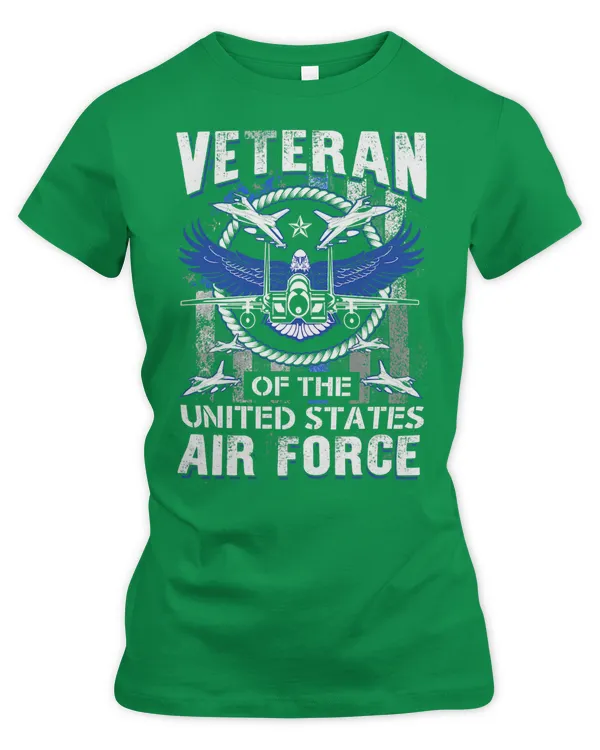 Air Force US Veterans 4th of July T Shirt American Flag 314 - Women's Premium Slim Fit Tee Women's Premium Slim Fit Tee
