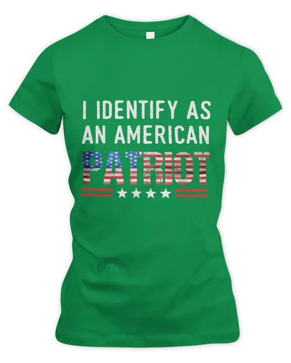 I Identify As An American Patriot Veterans Patriotism - Women's Premium Slim Fit Tee Women's Premium Slim Fit Tee